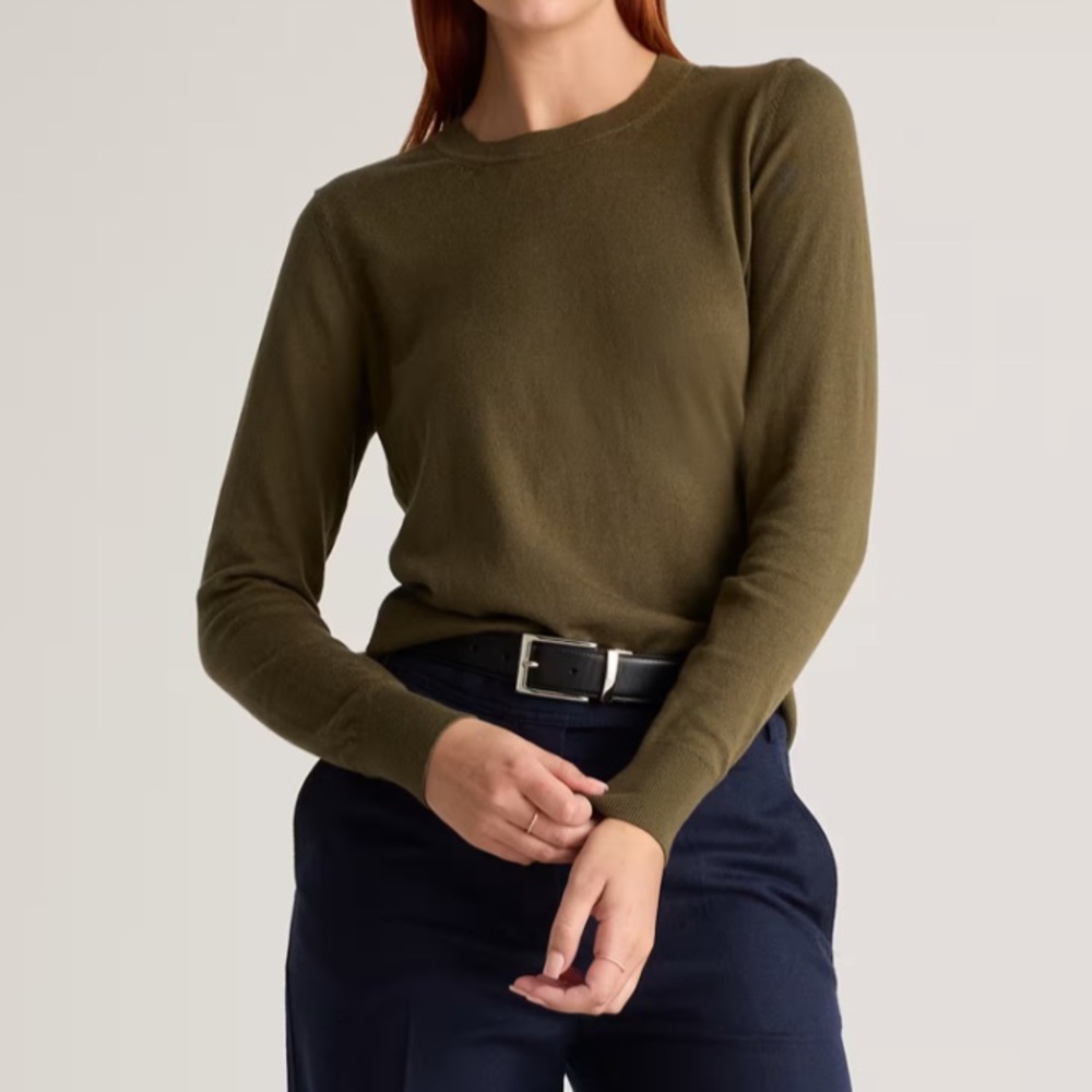 Quince Lightweight Cotton Cashmere Crew Sweater
